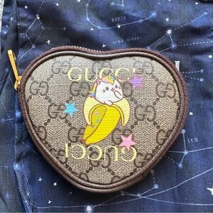 Gucci Bananya Heart Shaped Coin Purse Keychain